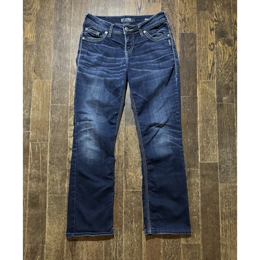 Silver Jeans Women's Size W27xL31 Suki Mid Slim Boot Super Stretch Blue Low Rise